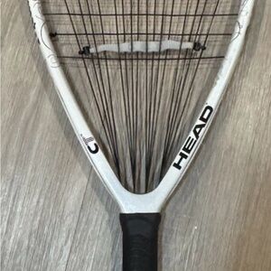 HEAD Racket with Black Handle and White Frame Racquetball Meanstreak CT175G